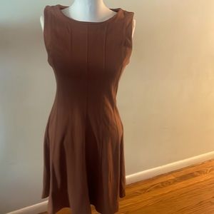 Sleeveless caramel brown dress